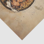 gelangweilte Alice im Wunderland auf einem Pilz Seidenpapier (Detail)
