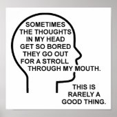 gelangweilte Gedanken Funny Poster (Vorne)