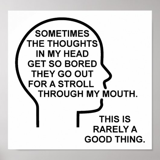 gelangweilte Gedanken Funny Poster (Vorne)