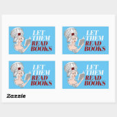 Gelassen Bücher lesen Rechteckiger Aufkleber (Blatt)