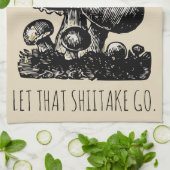 Gelassen, dass Shiitake kundenspezifischer Pilz Geschirrtuch (Gefaltet)