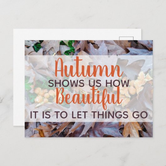 gelassen Dinge gehen Herbst fallen Blätter braunes Postkarte (Vorne/Hinten)