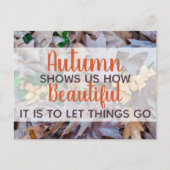 gelassen Dinge gehen Herbst fallen Blätter braunes Postkarte (Vorderseite)