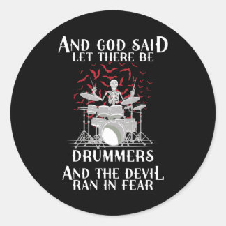 gelassen Drummer Runder Aufkleber