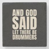 Gelassen Drummer Steinuntersetzer (Vorderseite)