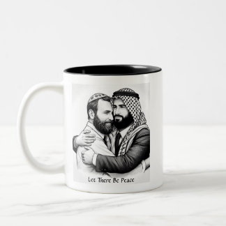 Gelassen Es gibt eine friedliche jüdische arabisch Zweifarbige Tasse