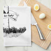 GELASSEN, ES GIBT EINEN Leuchtturm Geschirrtuch (Viertel Falte)