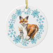 Gelassen Es gibt Friedensfuchs und Kaninchen Keramik Ornament (Vorne)