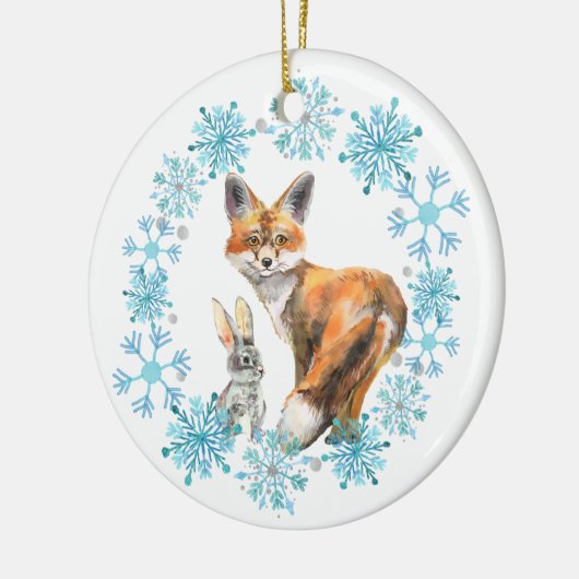 Gelassen Es gibt Friedensfuchs und Kaninchen Keramik Ornament (Links)