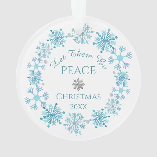 Gelassen Es gibt Friedensfuchs und Kaninchen Weihn Ornament (Rückseite)