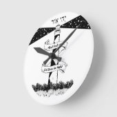 GELASSEN, ES GIBT LICHT schwarz-weiß Runde Wanduhr (Winkel)