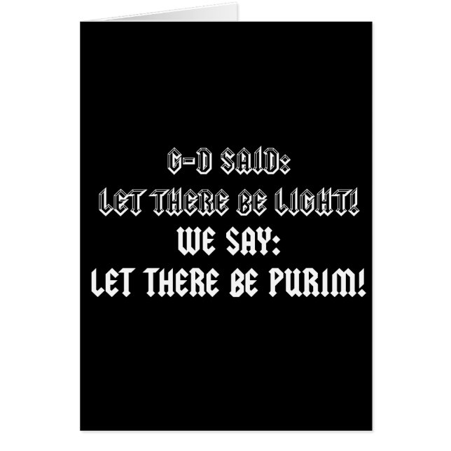 GELASSEN, ES GIBT PURIM (Vorne)