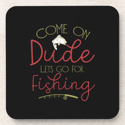 Gelassen Fischerei Getränkeuntersetzer (Vorderseite)