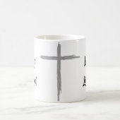 Gelassen gehen Sie Gottkaffee-Tasse mit Kreuz Kaffeetasse (Mittel)