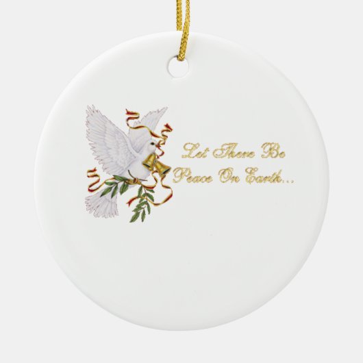 gelassen gibt es Weltfrieden Keramik Ornament (Vorne)