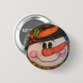 Gelassen ihm schneien - eisiger Snowman Button (Vorne & Hinten)