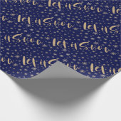 Gelassen ihm schneien | Marine-u. GoldStarry Nacht Geschenkpapier (Ecke)