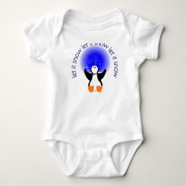 Gelassen ihm schneien Penguin-Baby-Shirt Baby Strampler