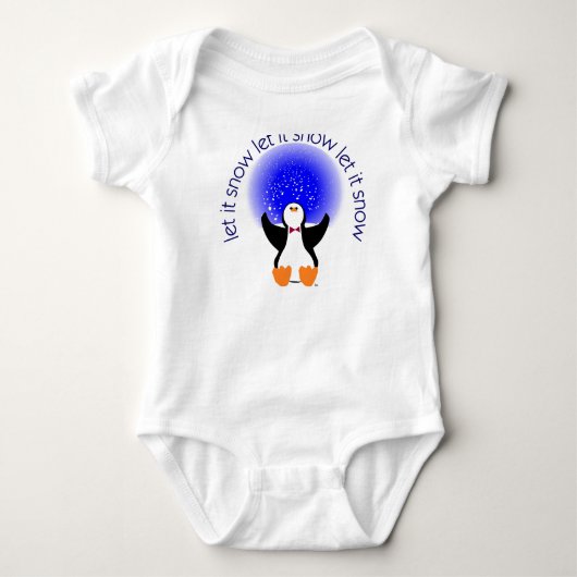 Gelassen ihm schneien Penguin-Baby-Shirt Baby Strampler (Vorderseite)