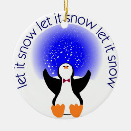 Gelassen ihm schneien Penguin-Verzierung Keramik Ornament