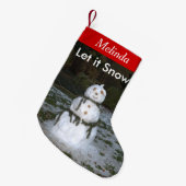 Gelassen ihm schneien personalisierte kleiner weihnachtsstrumpf (Vorderansicht (hängend))