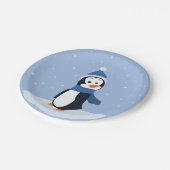 Gelassen ihm schneien! (Pinguin) Pappteller (Schrägansicht)