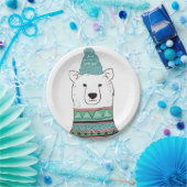 Gelassen ihm schneien polarer Bär Pappteller (Party)