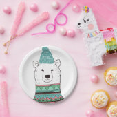 Gelassen ihm schneien polarer Bär Pappteller (Party)