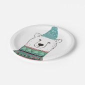 Gelassen ihm schneien polarer Bär Pappteller (Schrägansicht)