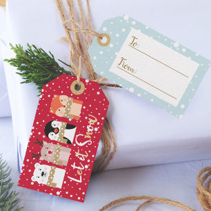 Gelassen ihm schneien Ren, polarer Bär, Penguin Geschenkanhänger