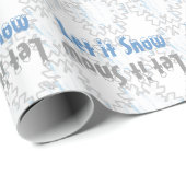 Gelassen ihm schneien Schneeflocken (grau) Geschenkpapier (Rolleneckpunkt)