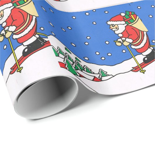 Gelassen ihm schneien! Skifahren Sankt Geschenkpapier (Rolleneckpunkt)