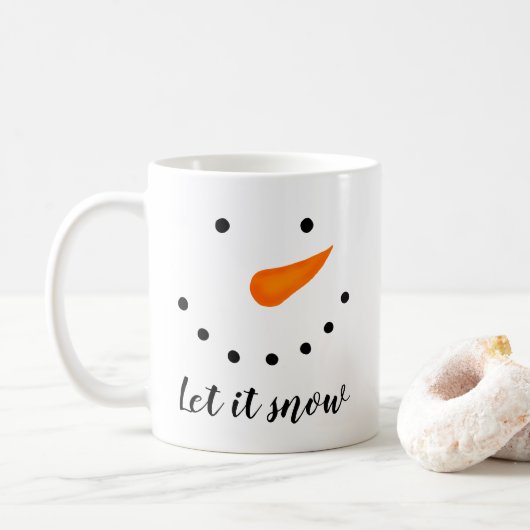 Gelassen ihm schneien Snowman Kaffeetasse (Mit Donut)