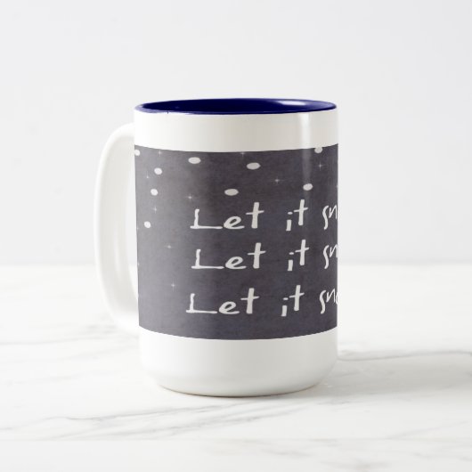 Gelassen ihm schneien WeihnachtsTasse Zweifarbige Tasse (Vorderseite Links)