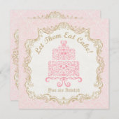 Gelassen ihnen essen Sie Kuchen-Einladung Einladung (Vorne/Hinten)