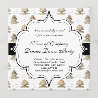 Gelassen ihnen essen Sie Kuchen-Vintage Franzosen Einladung