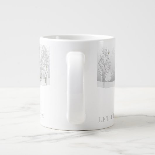 Gelassen ist Schnee, Winterwaldlandschaft mit Hirs Jumbo-Tasse (Rückseite)