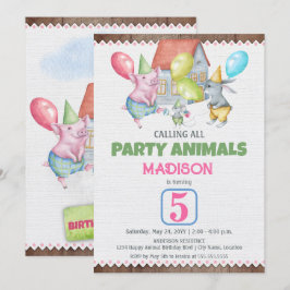 Gelassen Kinder sind Kinder Spaß Party Tier Geburt Einladung