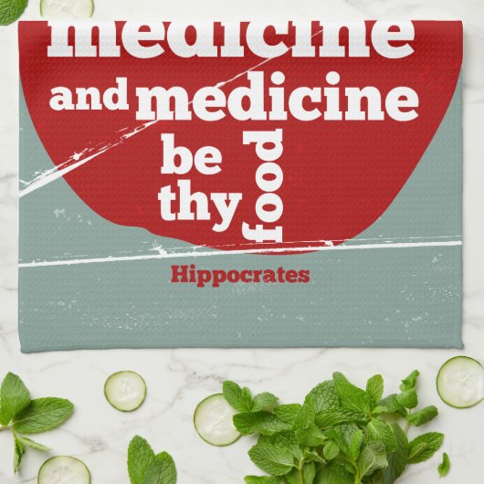 Gelassen Lebensmittel durch Arzneimittel Hippokrat Geschirrtuch (Gefaltet)