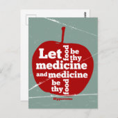 Gelassen Lebensmittel durch Arzneimittel Hippokrat Postkarte (Vorne/Hinten)