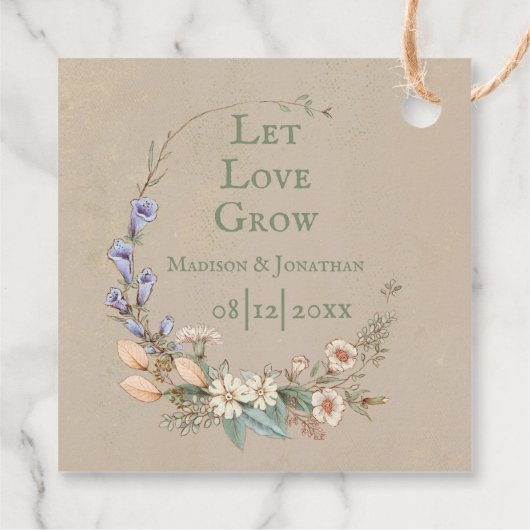 Gelassen Liebe Blumenbezeichnungen Datum Personali Geschenkanhänger (Rückseite)