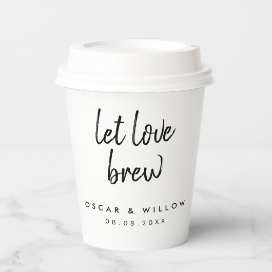 Gelassen Liebe Brew | Tee Kaffee Lover Minimale Ho Pappbecher (Vorderseite)