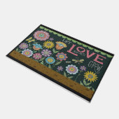 Gelassen Liebe Design wachsen, schöne Blume Fußmatte (Schrägansicht)
