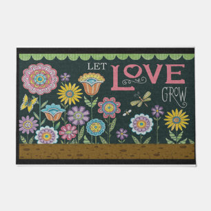 Gelassen Liebe Design wachsen, schöne Blume Fußmatte