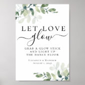 Gelassen Liebe Glow Eukalyptus Wedding Sign Poster (Vorne)