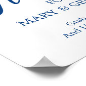 Gelassen Liebe Glow Wedding Sign Navy Blaukalligra Poster (Ecke)