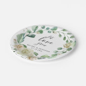 Gelassen Liebe Grow Boho Chic Botanischer Blumenre Pappteller (Schrägansicht)