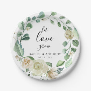 Gelassen Liebe Grow Boho Chic Hochzeit Blumenreath Pappteller