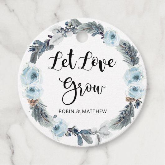 Gelassen Liebe Grow Dusty Blue Pflanze Saatgut Gas Geschenkanhänger (Vorderseite)