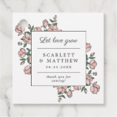 Gelassen Liebe Grow Hand gezeichnete Blume Hochzei Geschenkanhänger (Vorderseite)